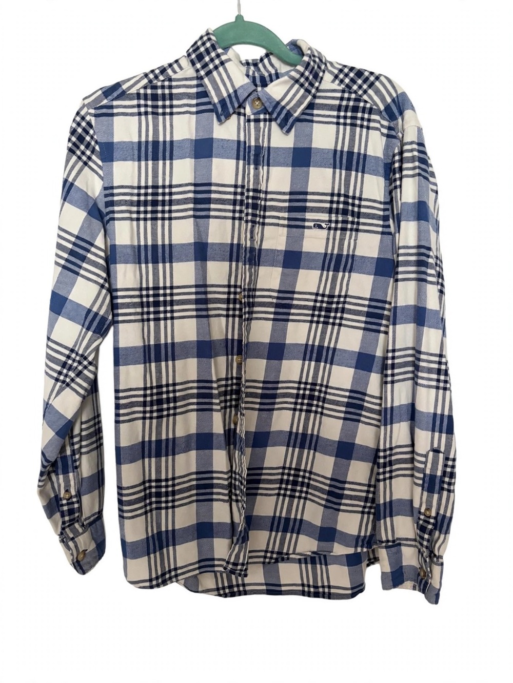 Vineyard Vines Tucker Men's Classic Fit Medium Shirt Long Sleeve Flannel Blue